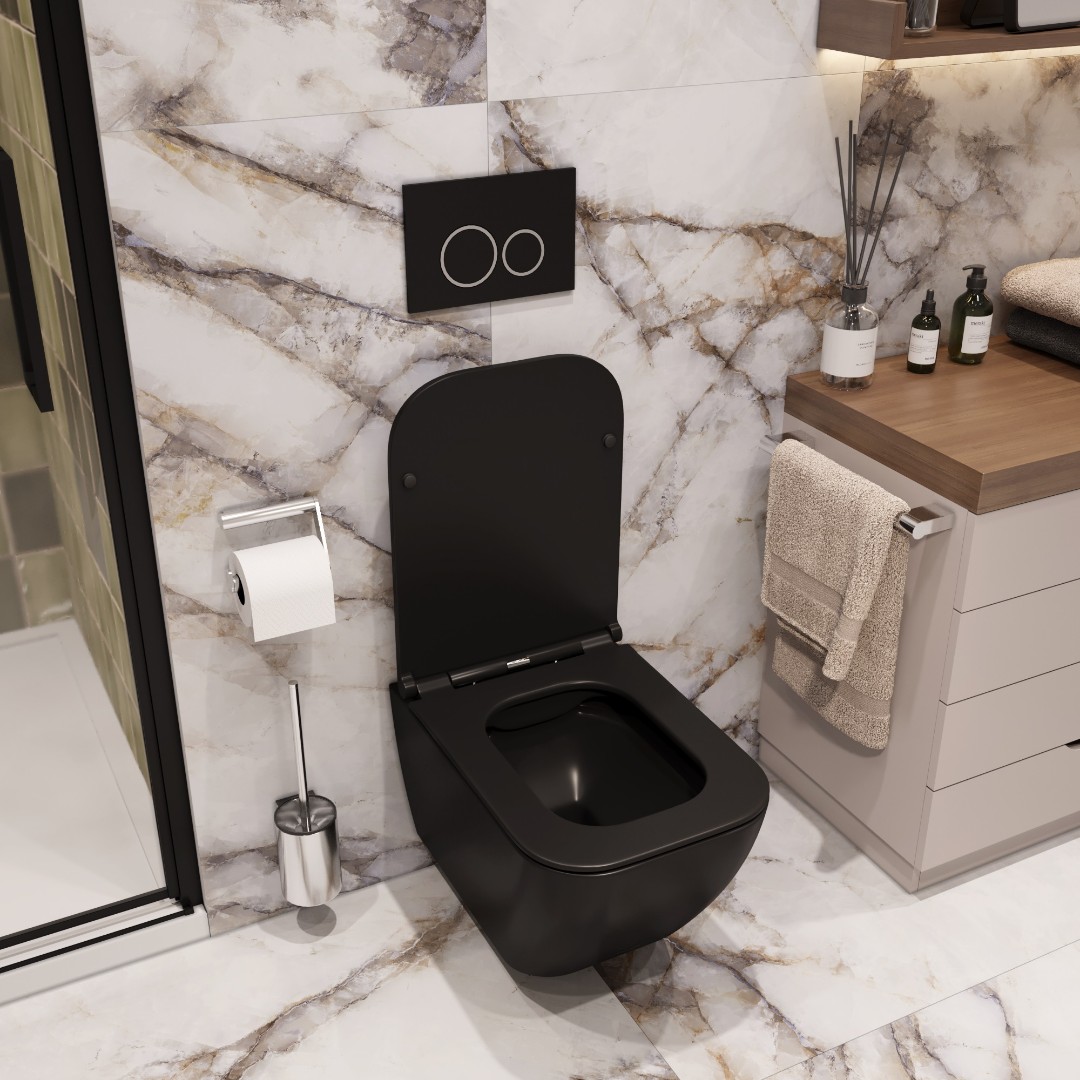 Унитаз подвесной CeruttiSPA MIMI Aria MB 8920 матовый черный безободковый