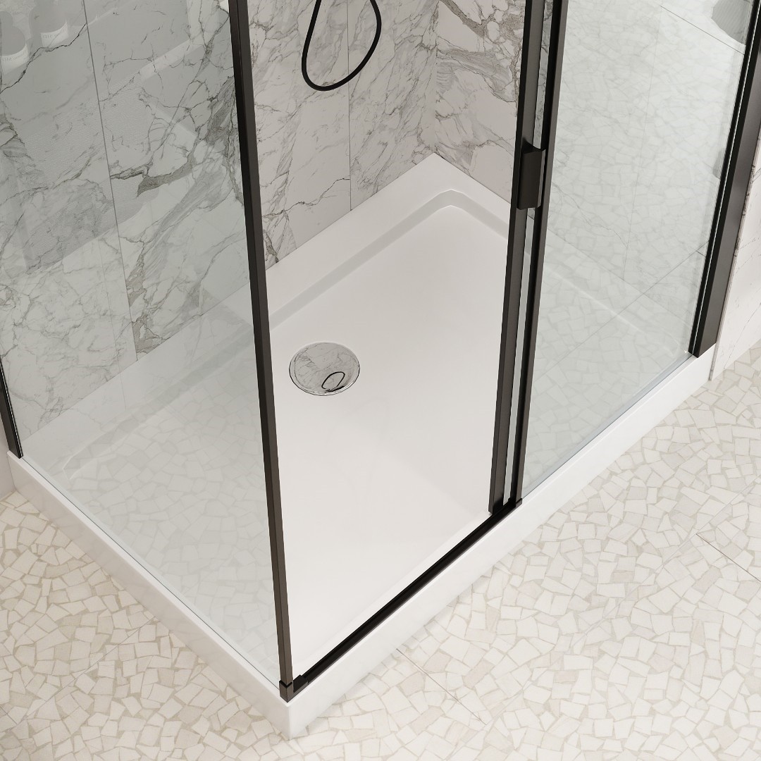 Душевое ограждение Cerutti SPA MARBELLA 120B R, 80х120 см, без поддона, в правый угол, черный профиль