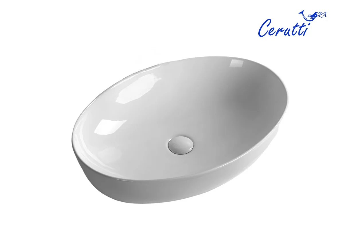 Раковина накладная Ceruttispa CR8023 овальная, белая, 61х41х14,5 см