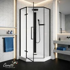 Душевая кабина Cerutti SPA АМИ (AMI) P (90х90х215), тропический душ, угловая, с крышей