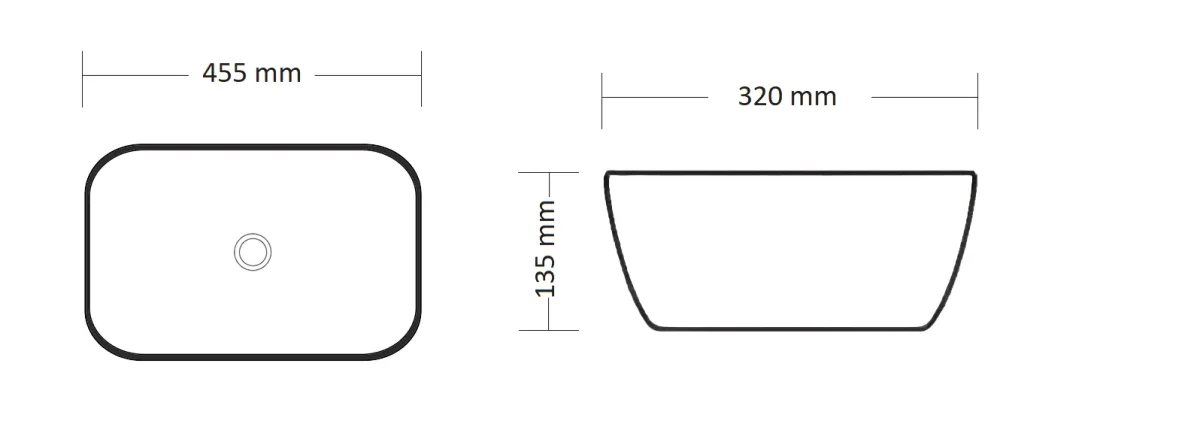 Раковина накладная Ceruttispa CR8215MMB мрамор матовый черный, 45,5х32х13,5 см