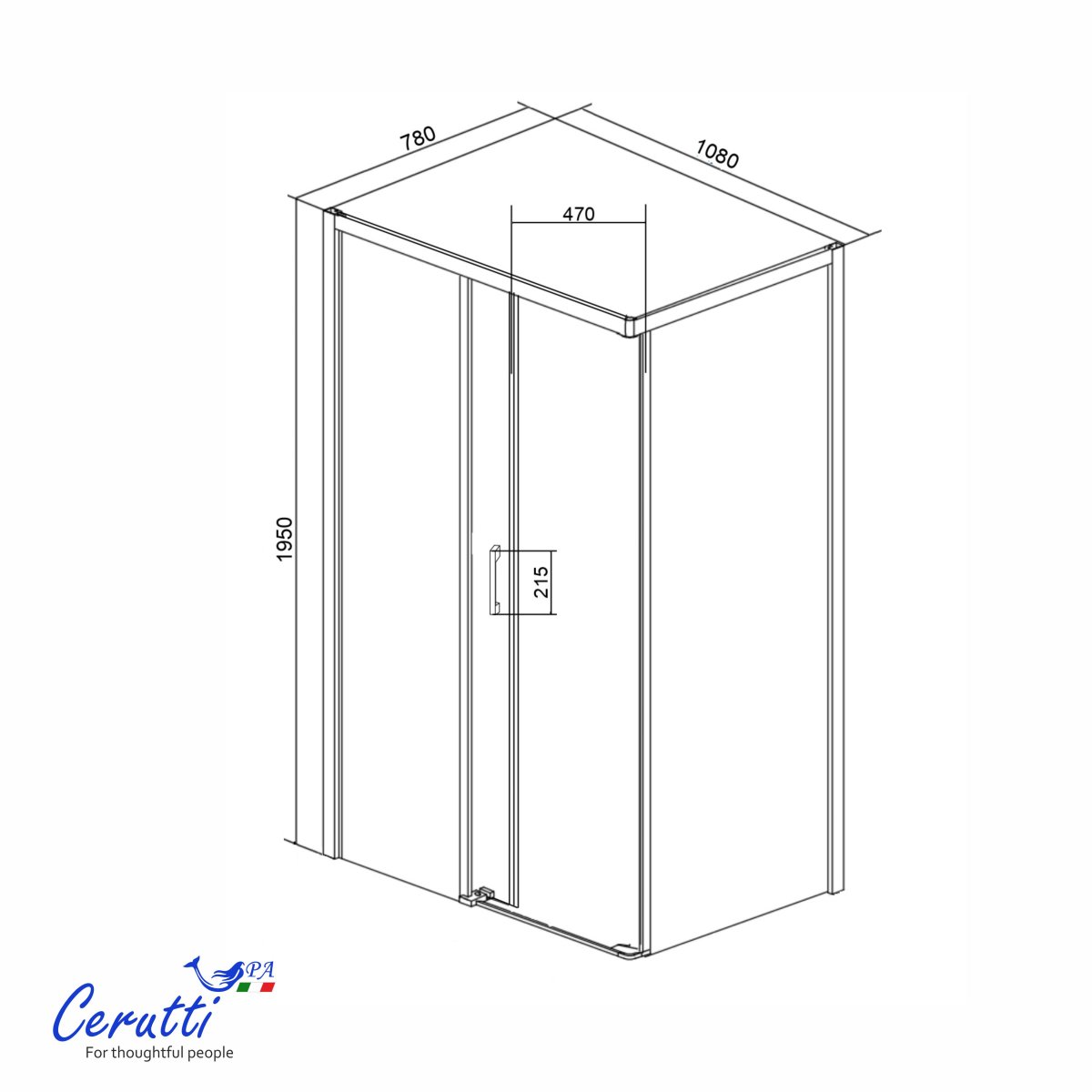 Душевое ограждение Cerutti SPA ВИТО (VITO) 110, 80х110 см, без поддона, 12023