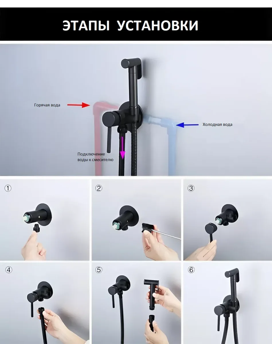 Гигиенический душ BOCH MANN BRAIES GR CK-P07GR серый, шланг 120 см