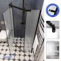 Душевое ограждение Ceruttispa ЧИКА (CHIKA) ZP101BF, 100x100 см, черный профиль, матовое стекло, без поддона, 12017