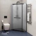 Душевое ограждение Ceruttispa ЧИКА (CHIKA) ZP91BF, 90x90 см, черный профиль, матовое стекло, без поддона, 12041