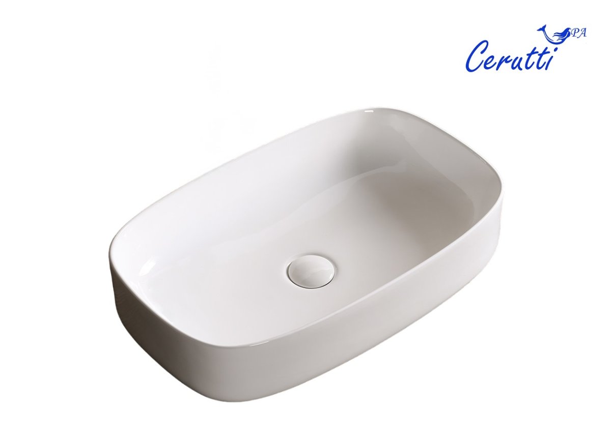 Раковина накладная Ceruttispa CR0045 прямоугольная, белая, 59х37х13 см