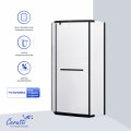 Душевое ограждение Ceruttispa ЧИКА (CHIKA) ZP91BF, 90x90 см, черный профиль, матовое стекло, без поддона, 12041