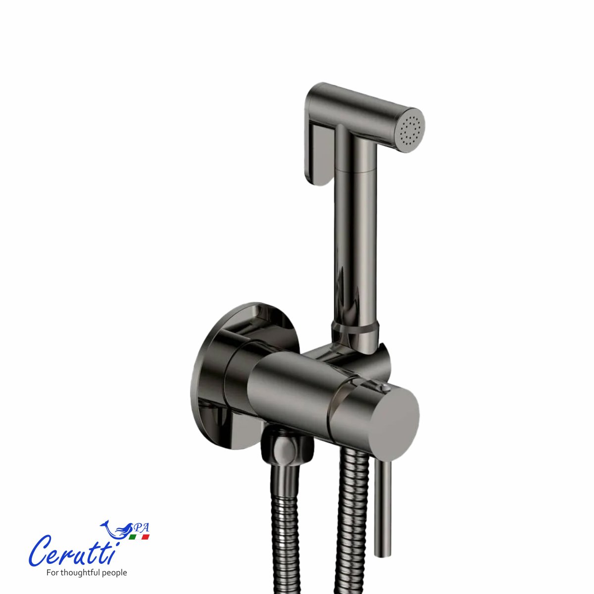 Гигиенический душ Ceruttispa БРАЙС SHGR (BRAIES SHGR) из латуни, серый, шланг 120 см