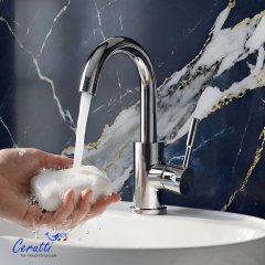 Смеситель для раковины Ceruttispa СЕЛЬСО (CELSO) из нержавеющей стали, цвет [hjv