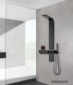 Душевая панель Cerutti SPA BARBARIA B без гидромассажа, черная, 135х16 см.