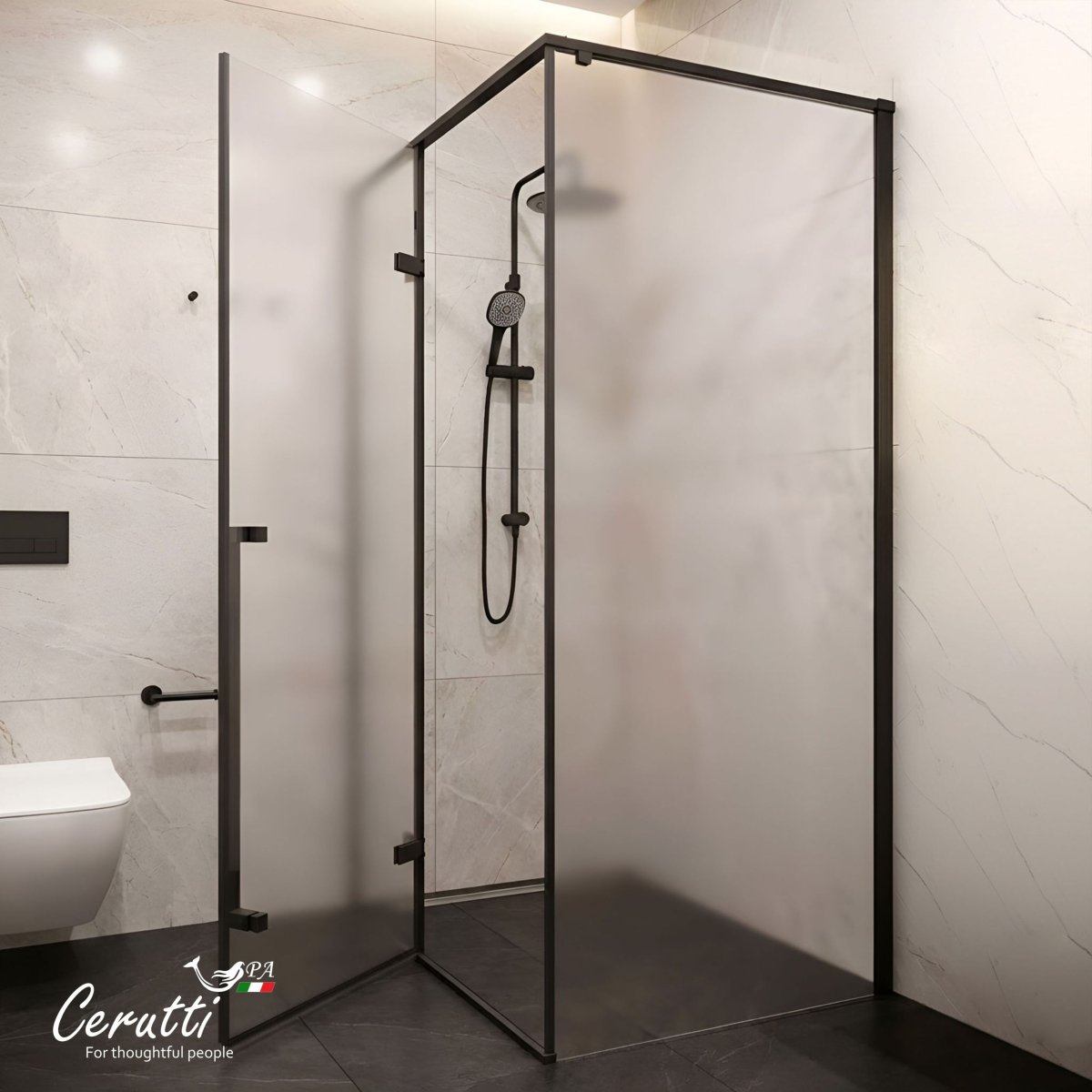 Душевое ограждение Cerutti SPA C1AF L, 120x90x195 см, без поддона, матовое стекло 8 мм