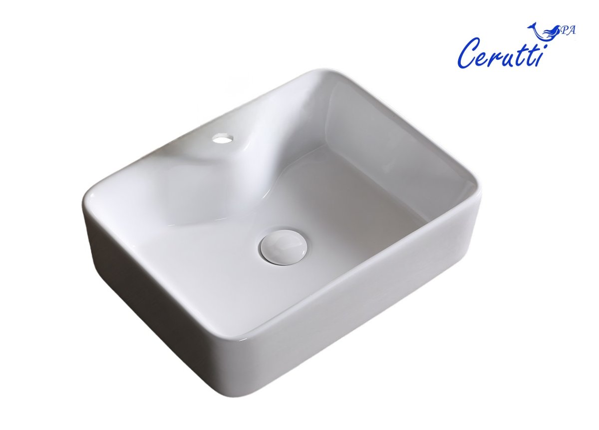 Раковина накладная Ceruttispa CR7051 прямоугольная, белая, 48х37х13 см