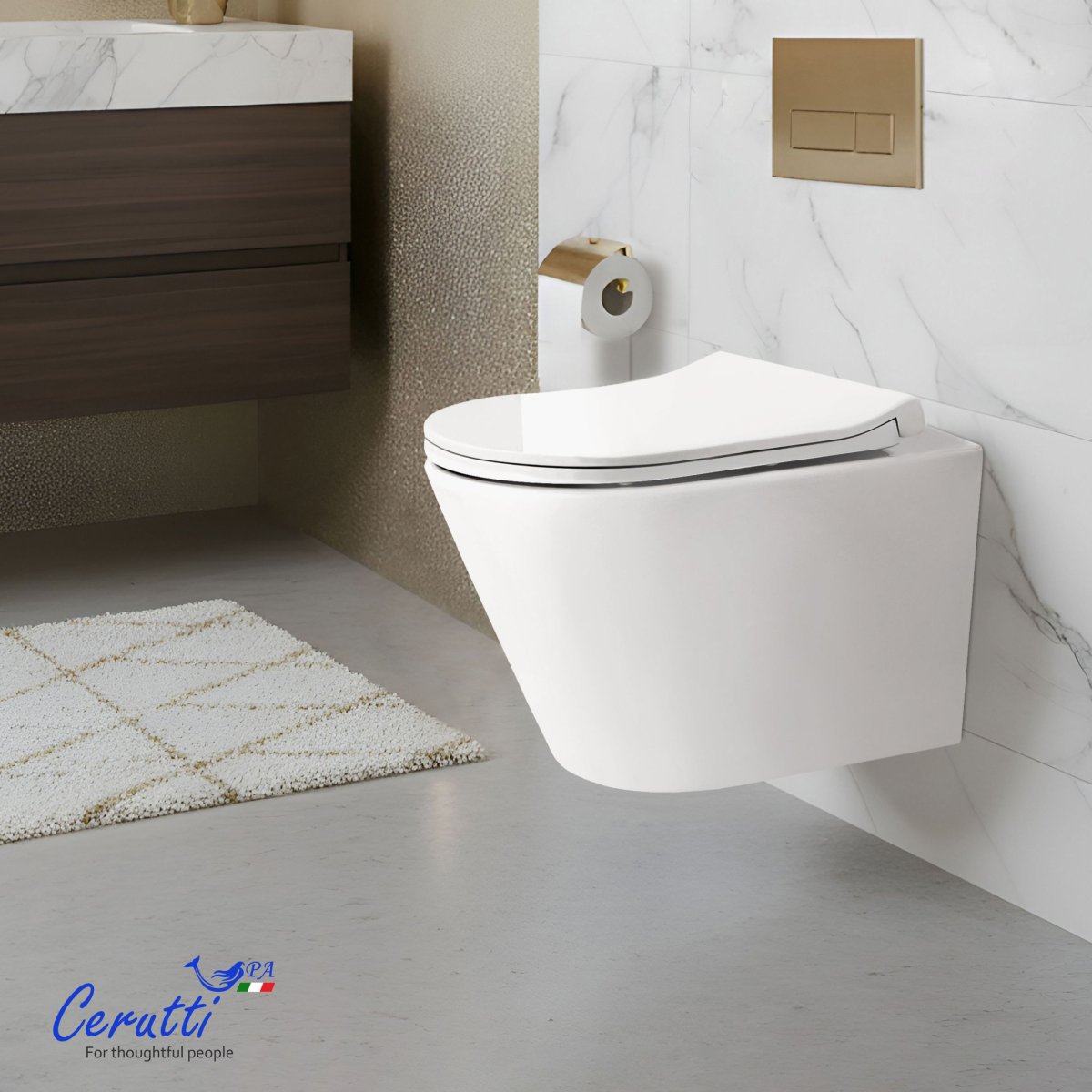 Подвесной унитаз Cerutti SPA IRENEO Aria Tornado CT12148 безободковый