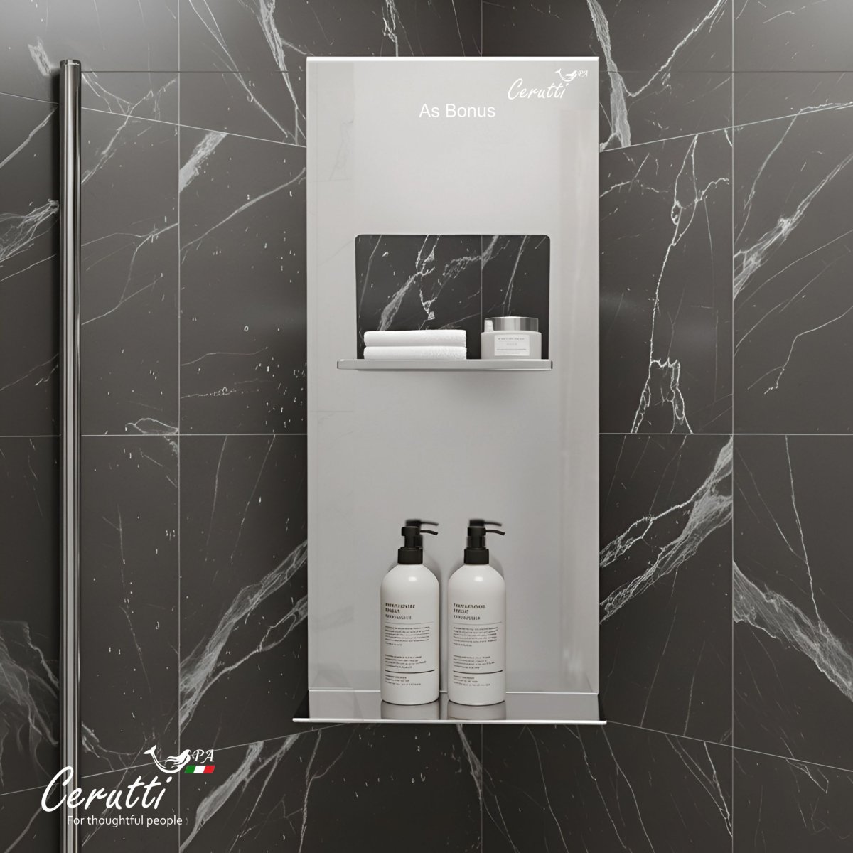 Полка навесная для ограждений Ceruttispa АЛЕССА (ALLESA) хром