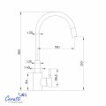 Смеситель для кухни Ceruttispa АТЭНА GG-W (ATENA GG-W) из нержавеющей стали, цвет графит, излив гибкий белый