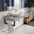 Столешница Ceruttispa Ceruttispa МИМИ (MiMi) 100GM цвет серый мрамор с черными полотенцедержателями