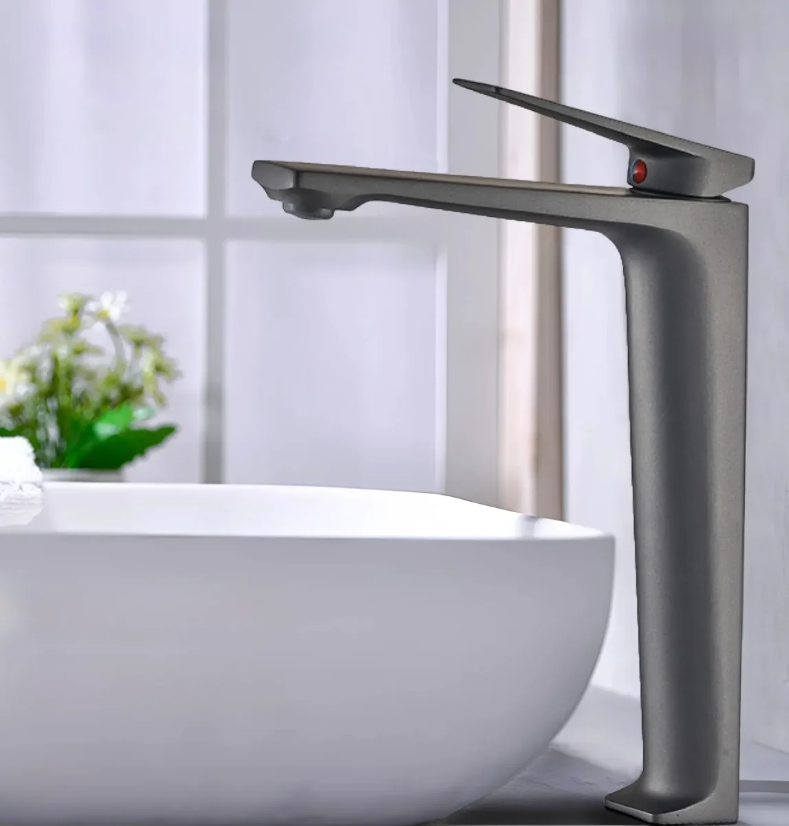 Смеситель для раковины BOCH MANN VIVA XLB BM9135 высокий, черный матовый