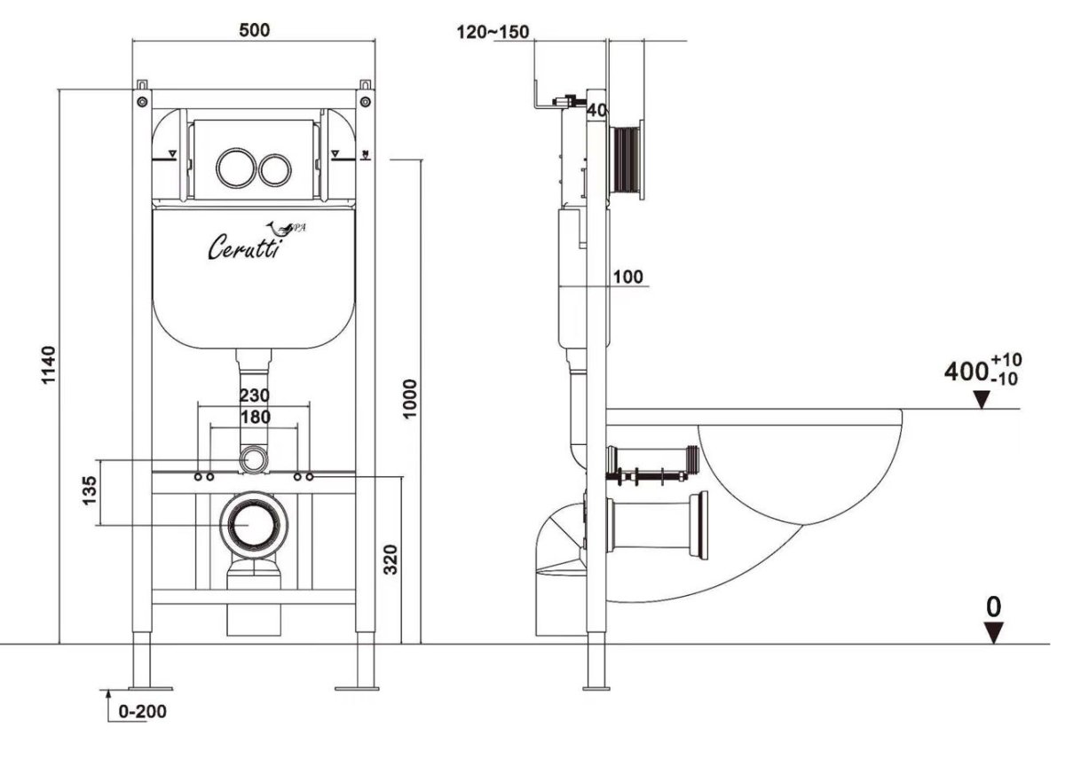 Инсталляция для унитаза Ceruttispa CR558