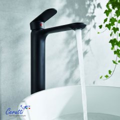Смеситель для раковины Ceruttispa ОРАЦИО XLMB (ORAZIO XLMB) из латуни, цвет черный матовый