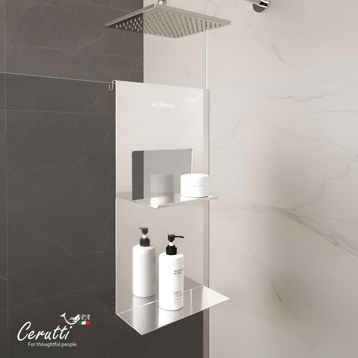 Полка навесная для ограждений Ceruttispa АЛЕССА (ALLESA) хром