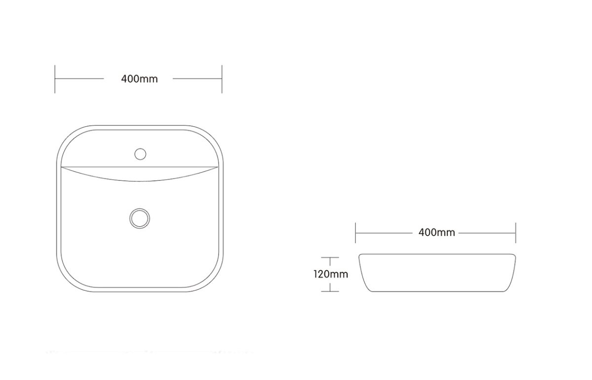 Раковина накладная Ceruttispa CR0075 квадратная, белая, с отверстием под смеситель, 40х40х12 см