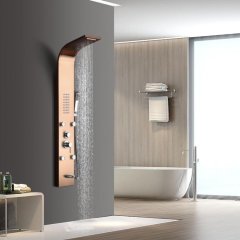 Душевая панель Ceruttispa VICTORIA RG с гидромассажем, цвет розовое золото, 150х22 см