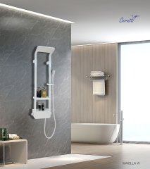 Душевая панель Cerutti SPA MAIELLA W CT8984, с полкой, цвет белый, 130х35 см