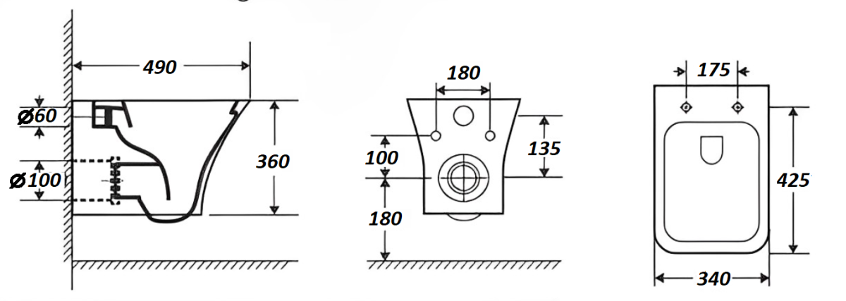 Унитаз подвесной Cerutti SPA VETTORE Aria MW CT9242 белый матовый безободковый