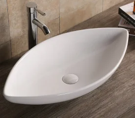 Раковина накладная Ceruttispa CR7093A в форме лодочки, белая, 70х37,5х14 см