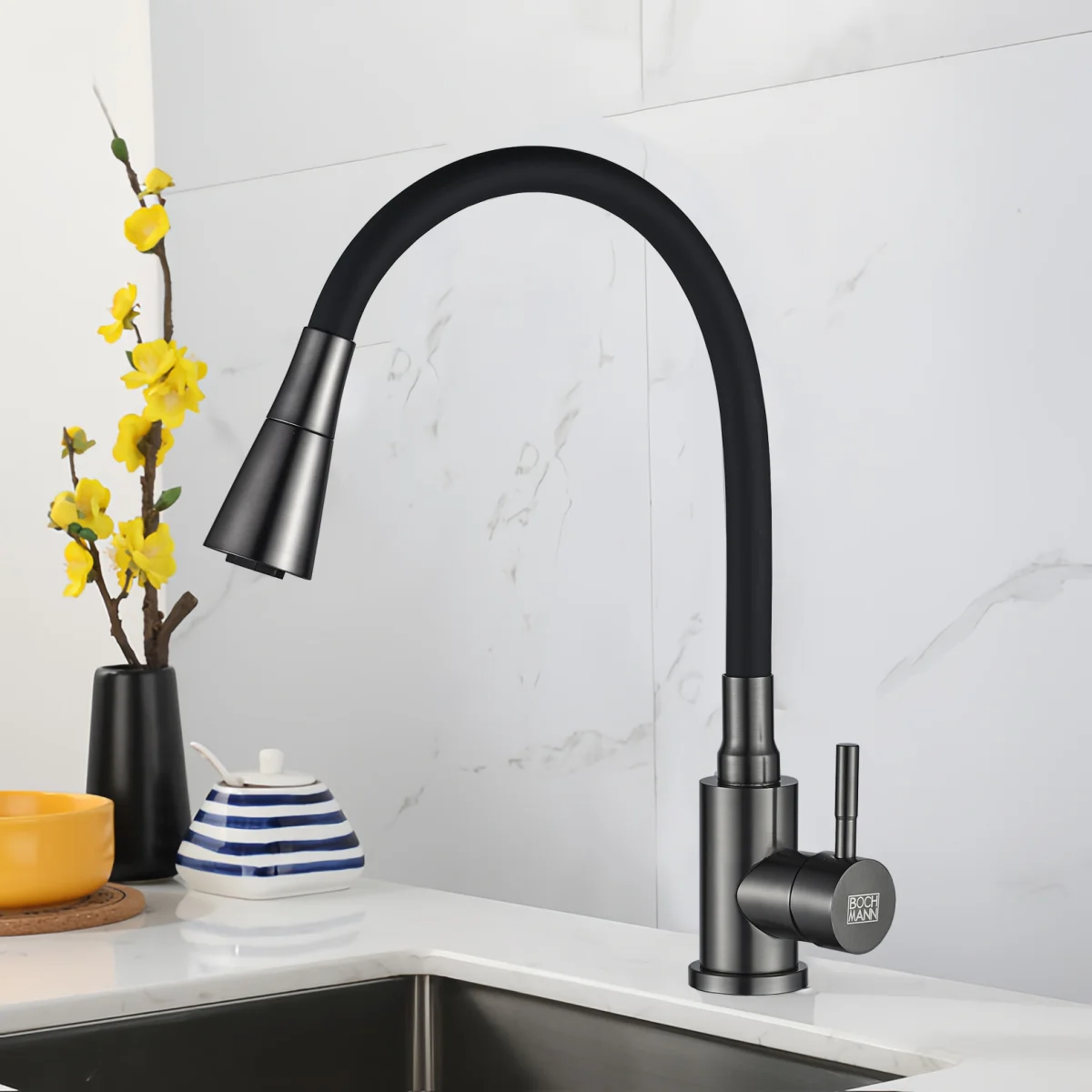 Смеситель для кухни BOCH MANN MIA GR с гибким изливом