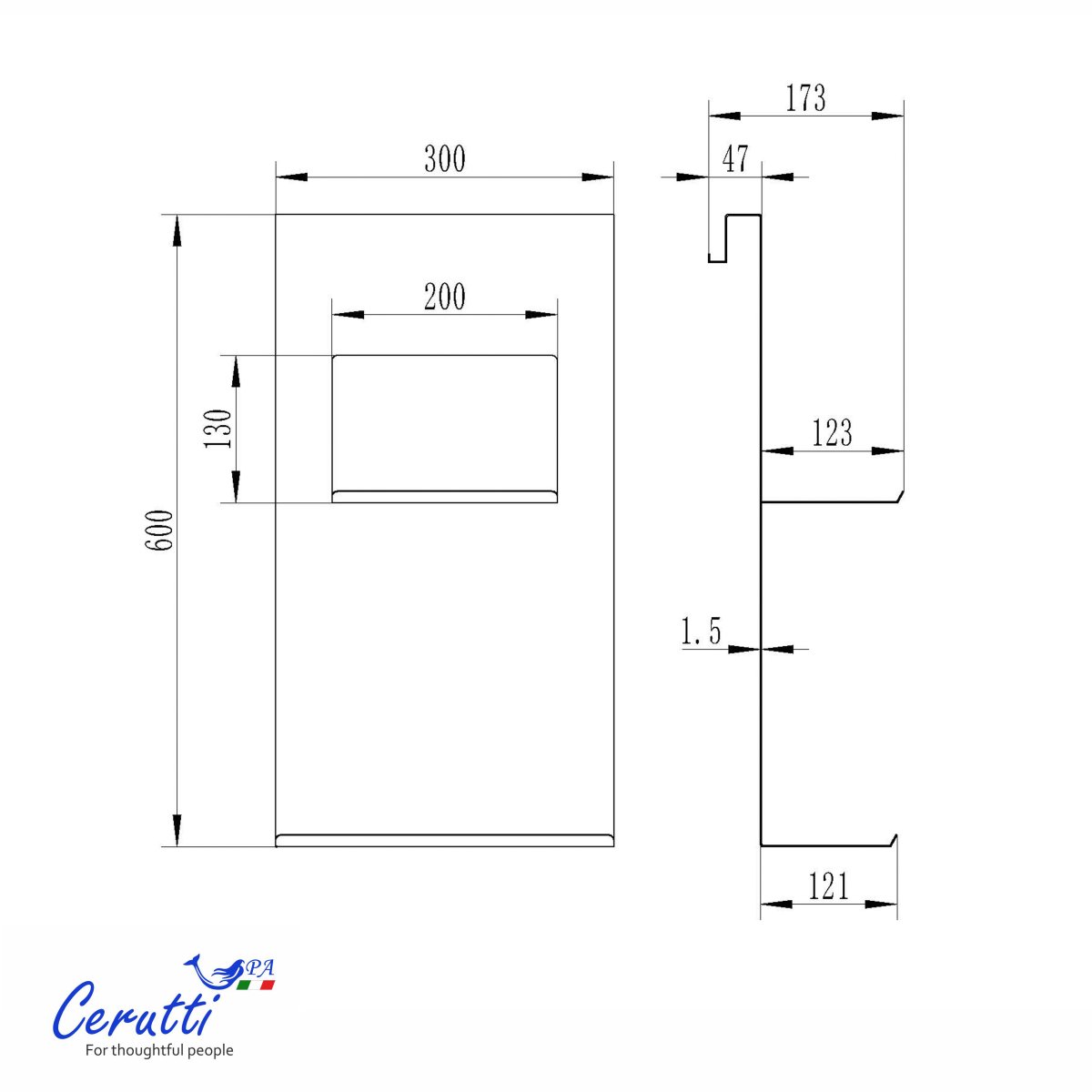 Полка навесная для ограждений Ceruttispa АЛЕССА (ALLESA) хром