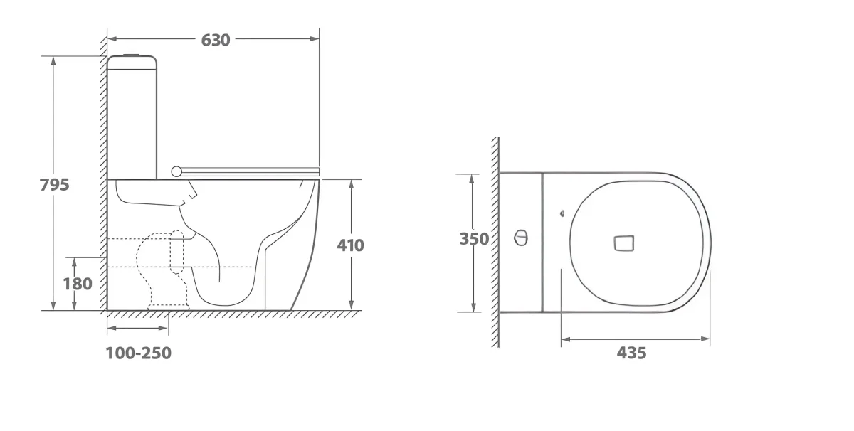 Унитаз компакт Ceruttispa VINCE Tornado CT10373 (630х350х795) безободковый с микролифтом и быстросъемным сиденьем