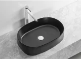 Раковина накладная Ceruttispa CR2691 черная матовая, овальная, 56х39х14