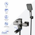 Смеситель для ванны с коротким изливом Ceruttispa КЛЕЛИЯ VGR (CLELIA VGR) из нержавеющей стали, цвет матовый серый
