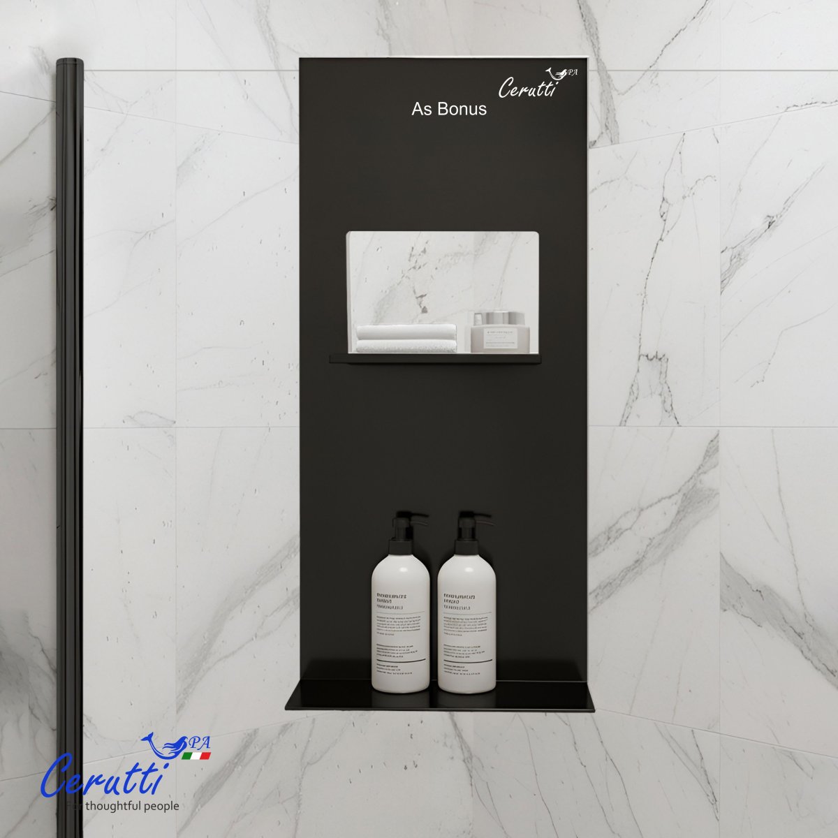 Полка навесная для ограждений Ceruttispa  АЛЕССА B (ALLESA B) черная