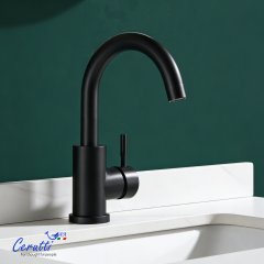 Смеситель для раковины Ceruttispa СЕЛЬСО MB (CELSO MB) из нержавеющей стали, цвет черный матовый