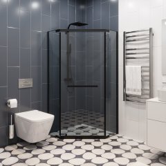 Душевое ограждение Ceruttispa CHIKA ZP101B, 100х100 см, без поддона