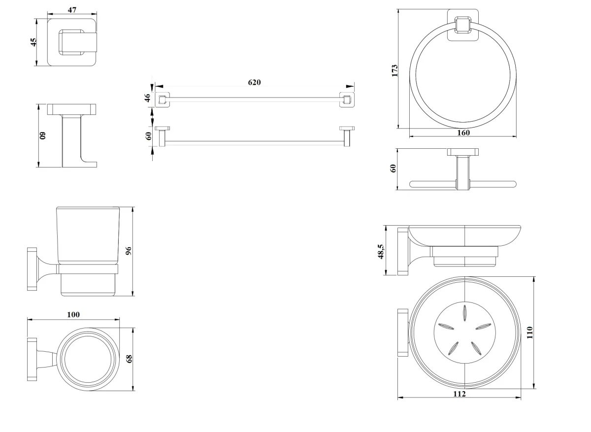 Набор аксессуаров для ванной BOCH MANN CR-F19B