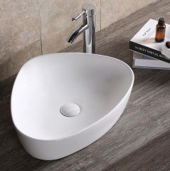 Раковина накладная Ceruttispa CR0089 треугольная, белая, 51х41х12 см