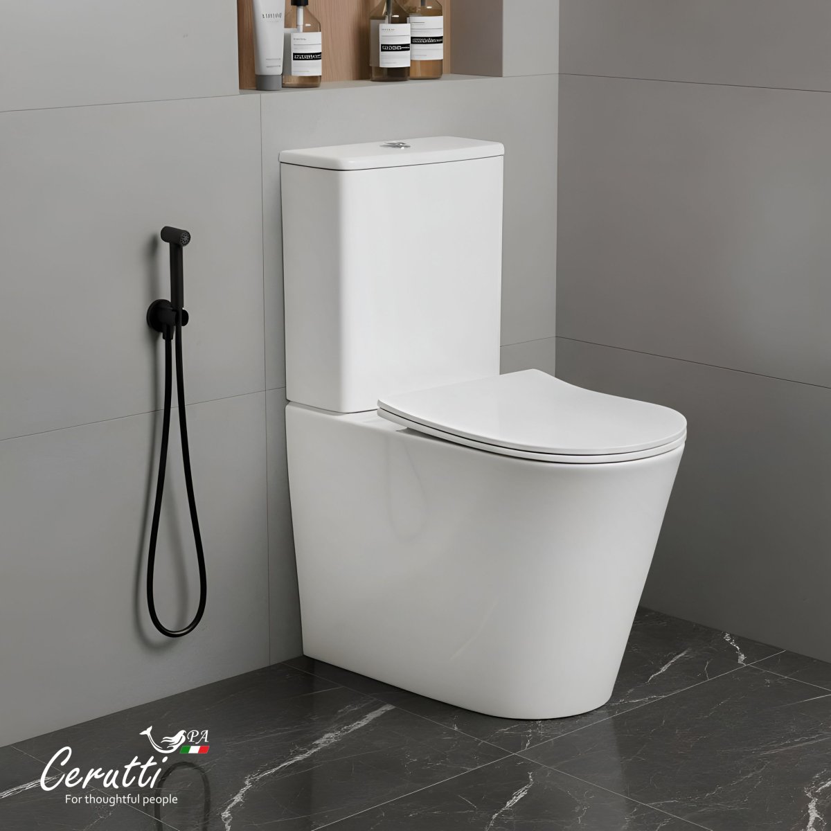 Унитаз компакт Ceruttispa PIERA Tornado безободковый с микролифтом и быстросъемным сиденьем