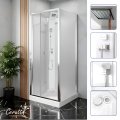 Душевая кабина Ceruttispa БЕЛЛА (BELLA) 90F (90x90x215-225) тропический душ, угловая, без крыши