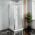 Душевая кабина Ceruttispa БЕЛЛА (BELLA) 90F (90x90x215-225) тропический душ, угловая, без крыши