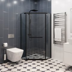 Душевое ограждение Ceruttispa ЧИКА (CHIKA) ZP91B, 90x90 см, без поддона