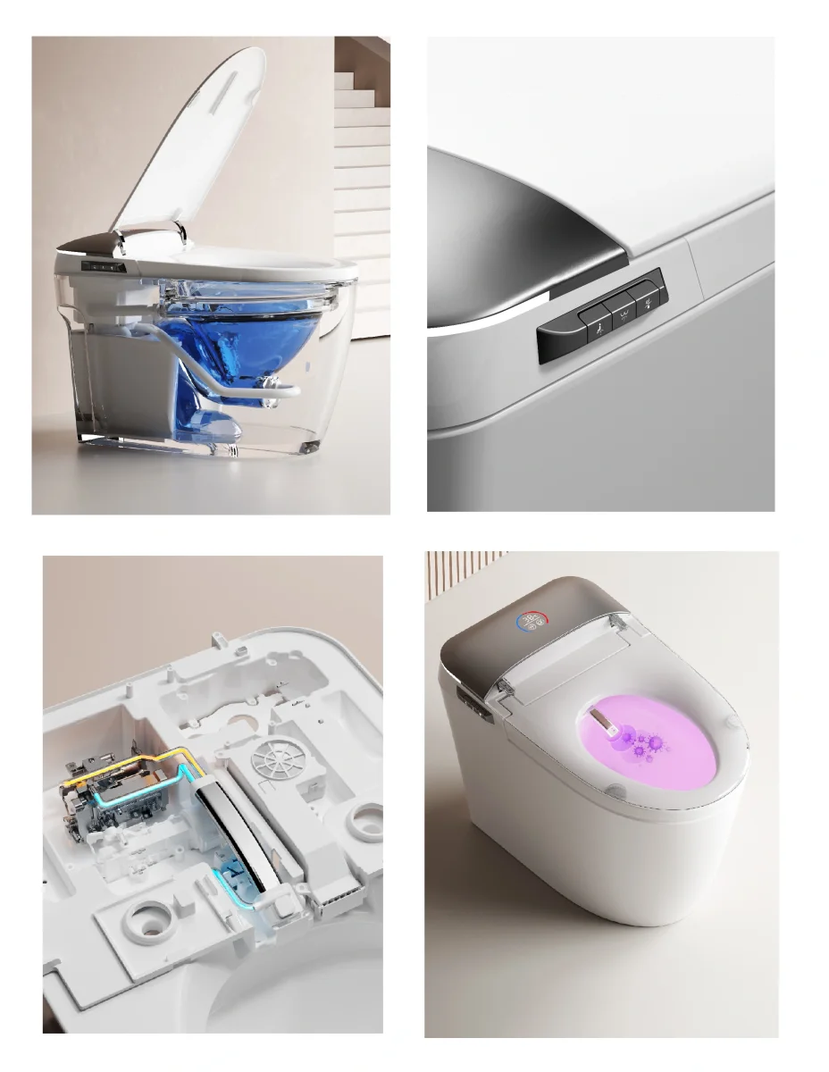 Умный унитаз-биде импульсный Ceruttispa ERSILIA Smart безободковый, электронный, с дистанционным управлением