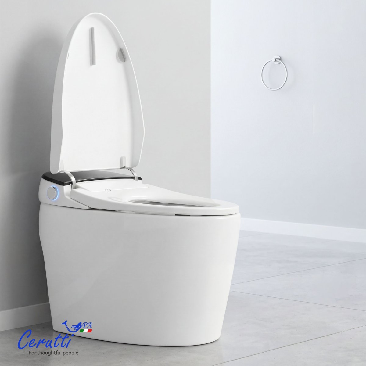 Умный унитаз-биде импульсный Ceruttispa КЛИО (CLIO) Smart CT12153 безободковый, электронный, с дистанционным управлением