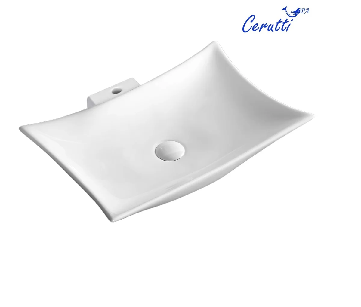 Раковина накладная Ceruttispa CR7078 прямоугольная, белая, 57х42х12 см