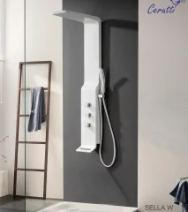 Душевая панель Cerutti SPA SELLA W CT8988, без гидромассажа, цвет белый, 135х35 см