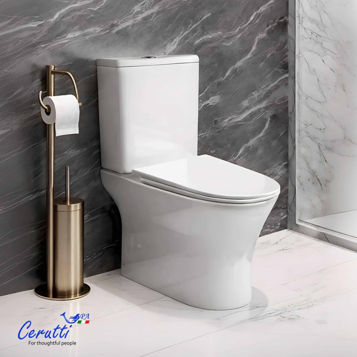 Унитаз компакт Cerutti SPA БЕРНИНА (BERNINA) CT7193 безободковый с микролифтом и быстросъемным сиденьем