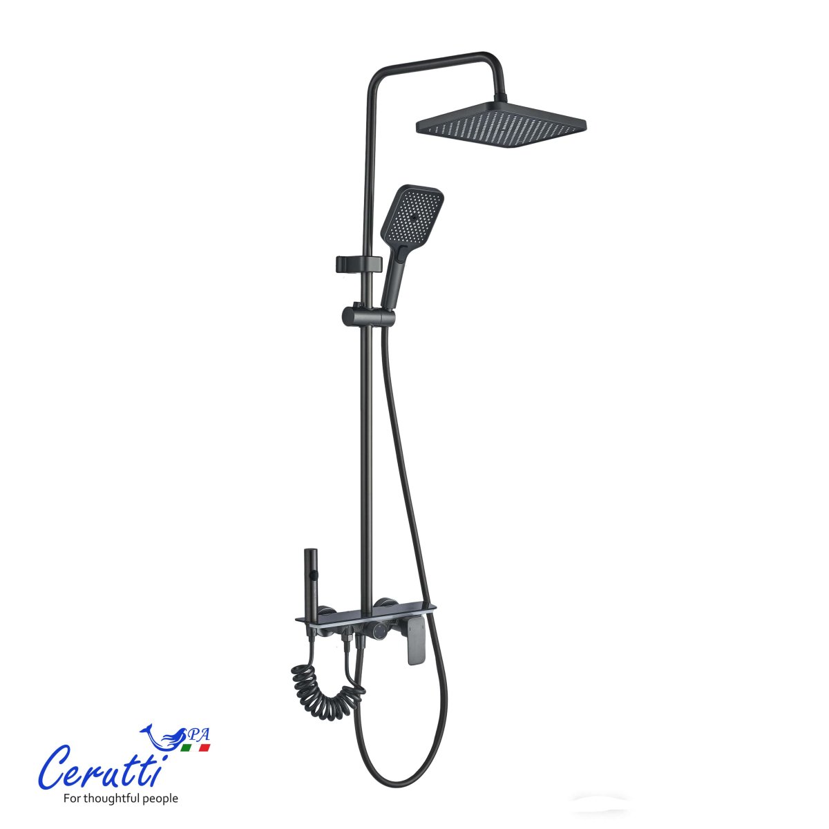 Душевая стойка Ceruttispa АРРИГО (ARRIGO) цвет графит, 11358