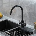 Комбинированный смеситель для кухни Ceruttispa АНИЭЛЛО B (ANIELLO B) из нержавеющей стали, цвет черный матовый